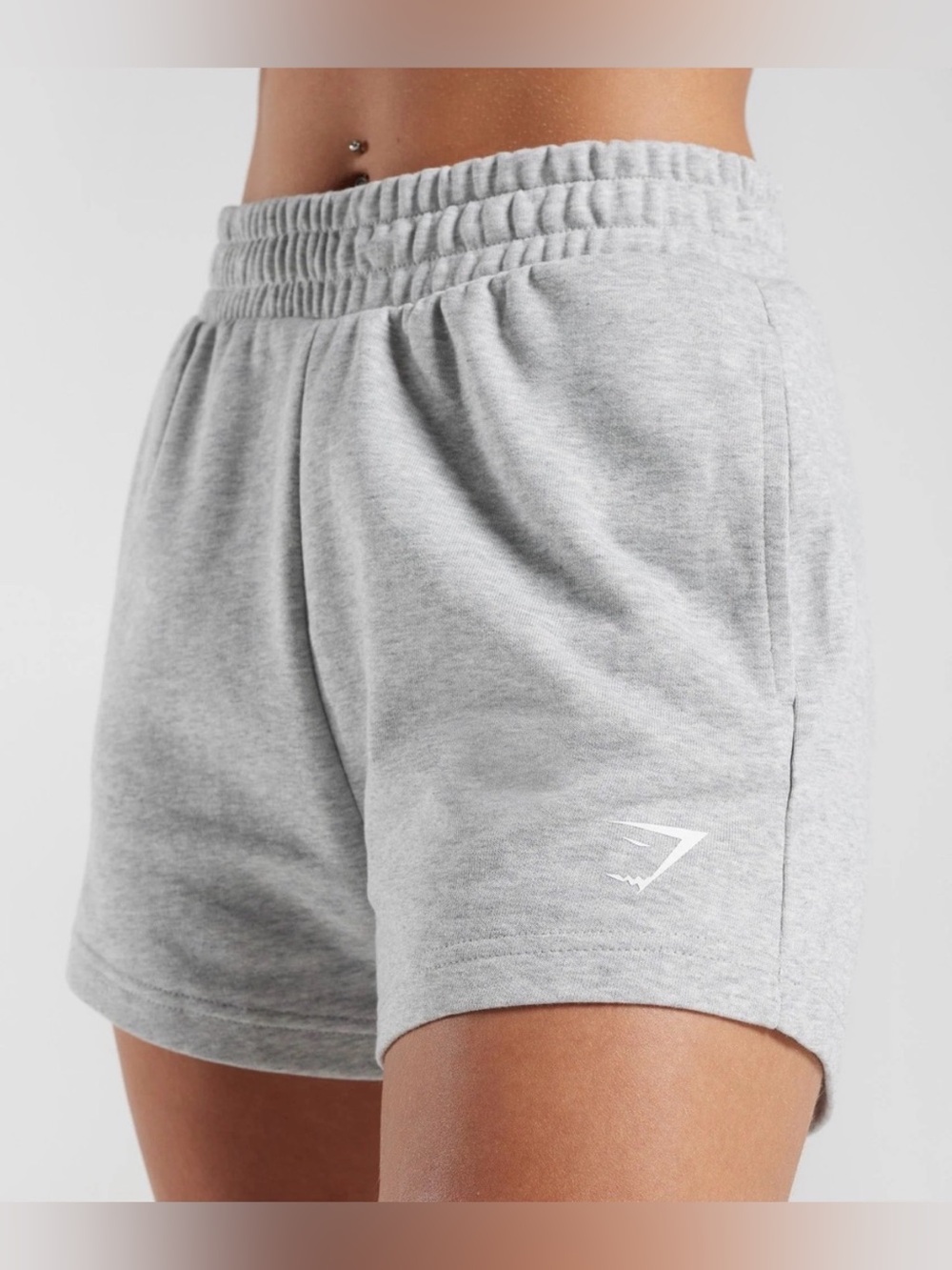 Gymshark Grey Marl Sweat Shorts Women's Small Zip Pocket Athletic Casual